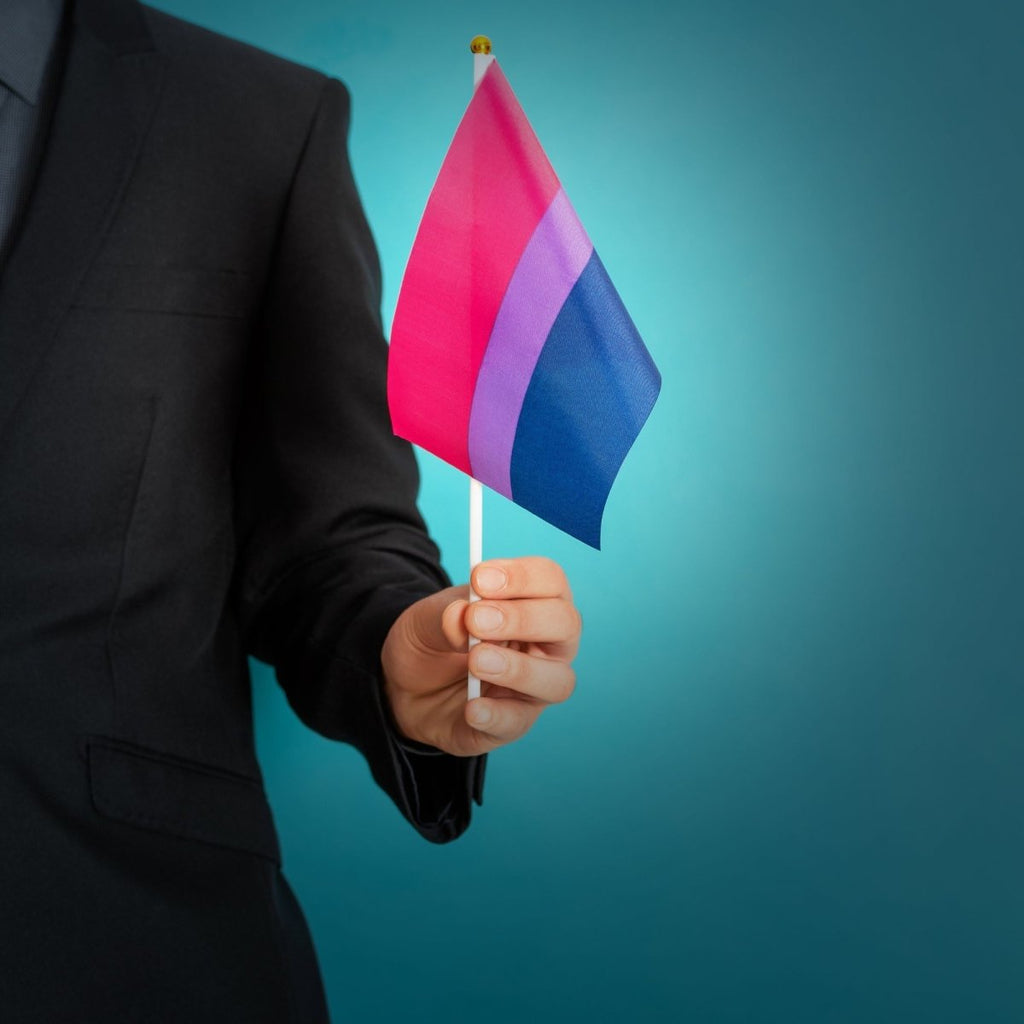 5/25/50/100 Bulk Small Bisexual Flags on a Stick