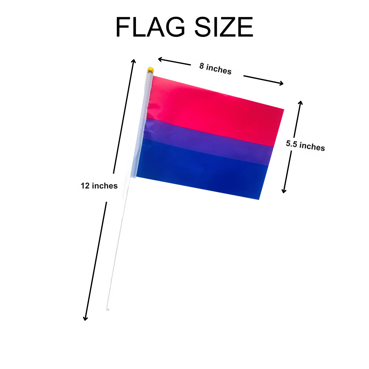 10/25/100/500 Bulk Small Bisexual Flags on a Stick