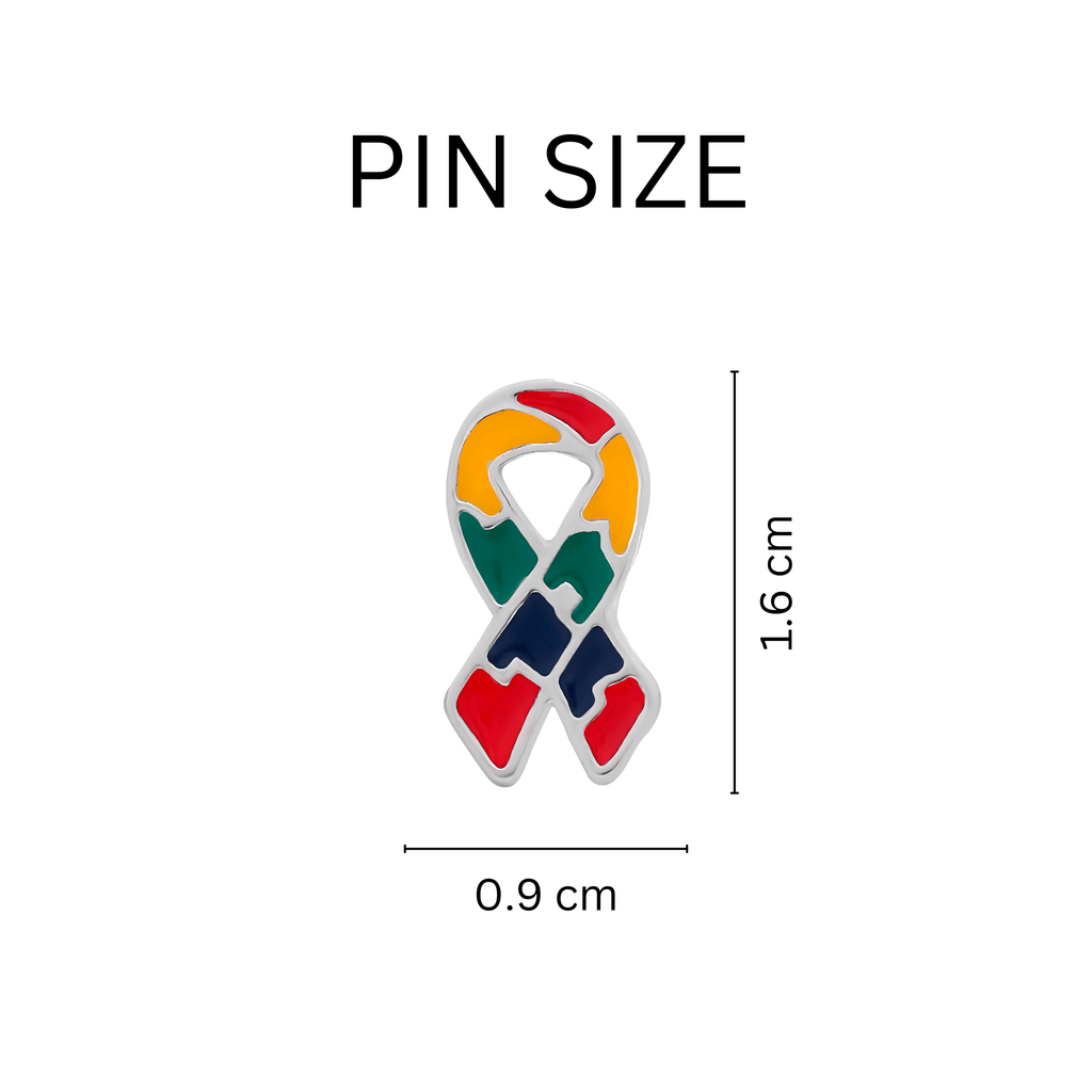 5/10/25/100 Bulk Small Flat Autism Ribbon Pins