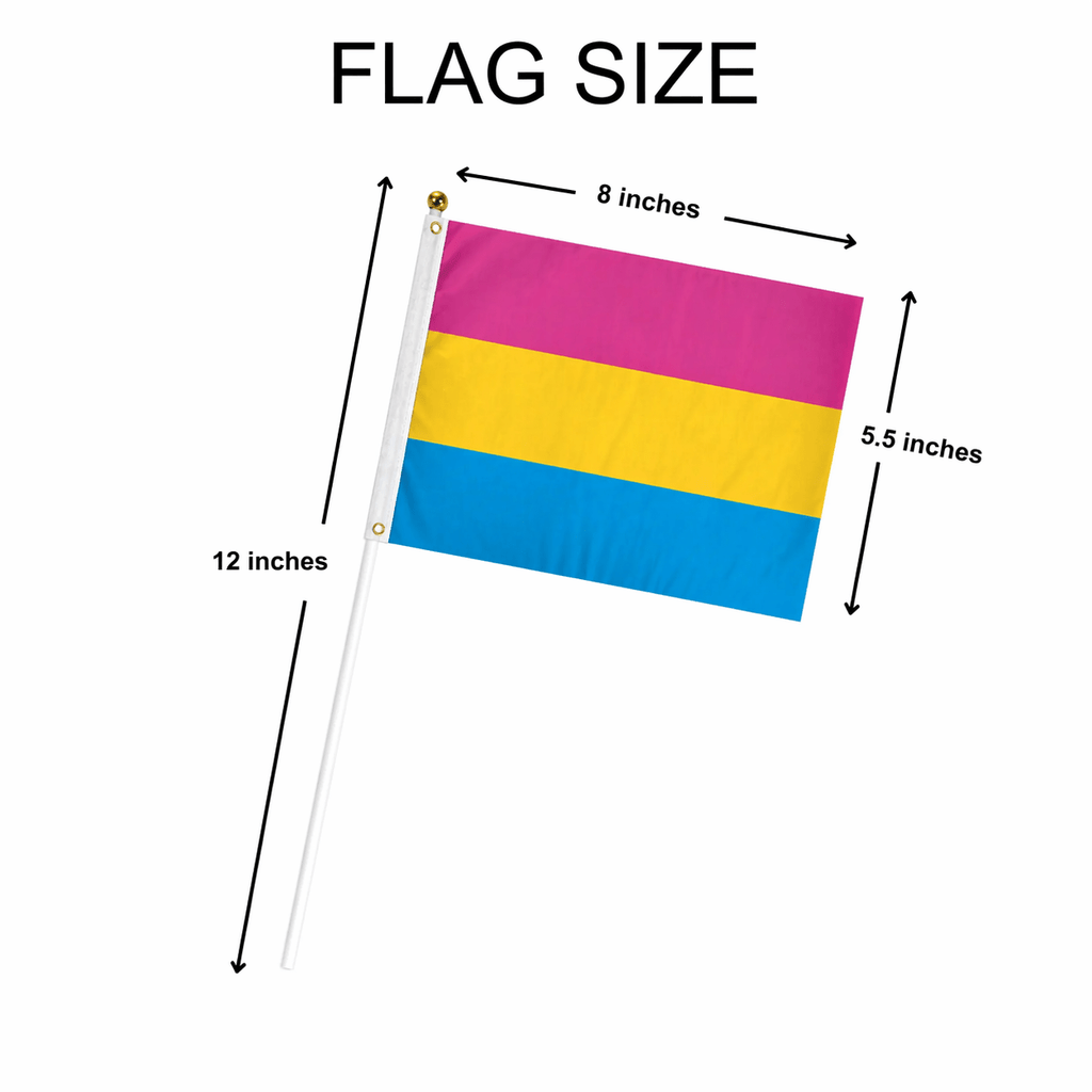 5/25/50/100 Bulk Small Pansexual Flags on a Stick