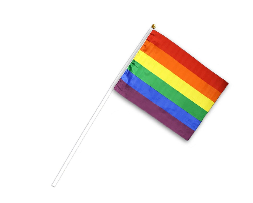 10/25/100/500 Bulk Small Rainbow Flags on a Stick