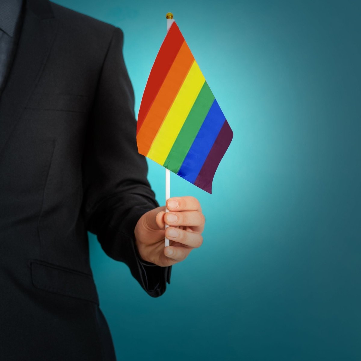 10/25/100/500 Bulk Small Rainbow Flags on a Stick