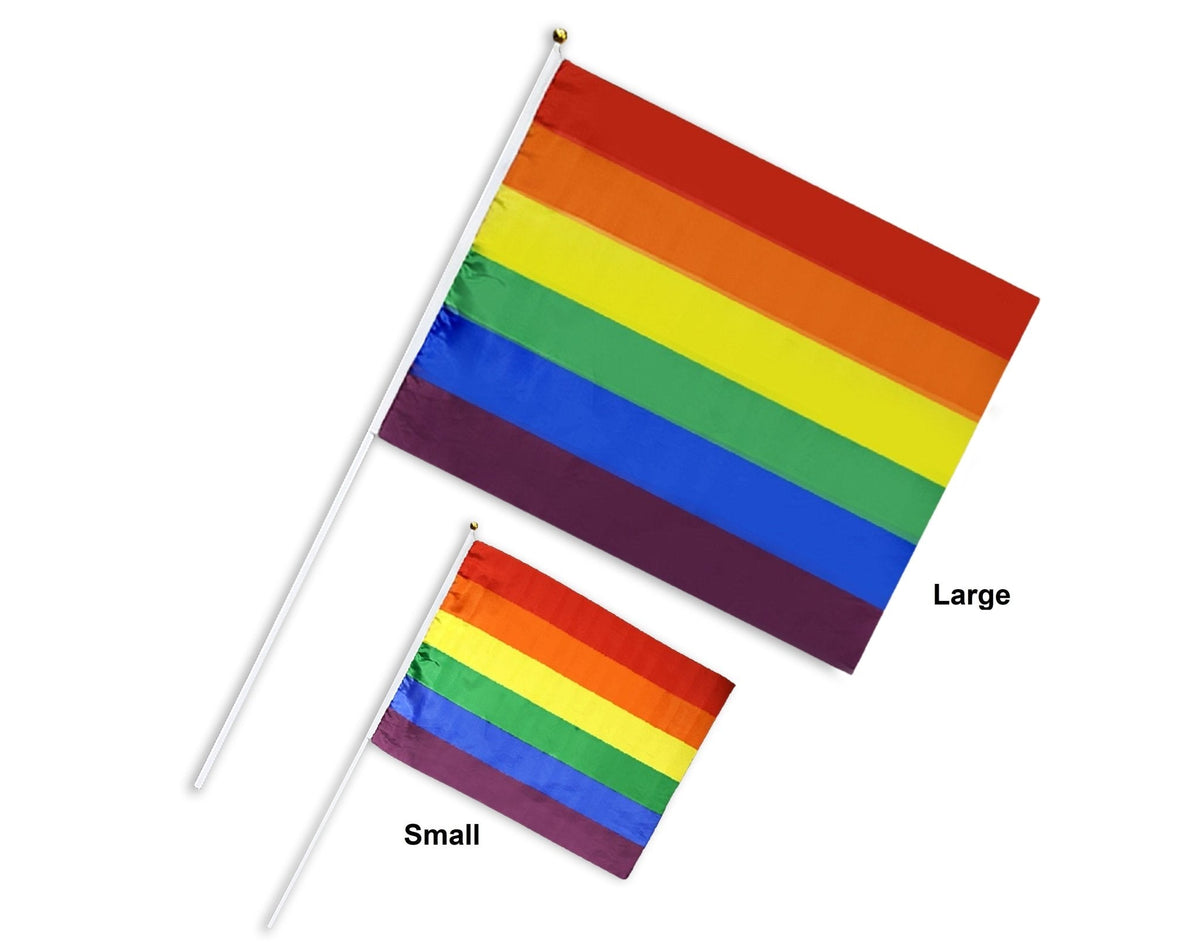 5/25/50/100 Bulk Small Rainbow Flags on a Stick