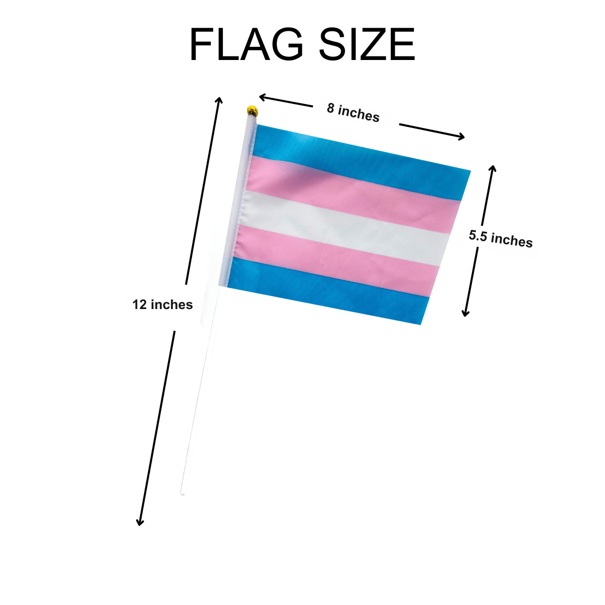 5/25/50/100 Bulk Small Transgender Flags on a Stick