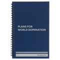 Personalized World Domination Spiral Notebook (small) | Blue