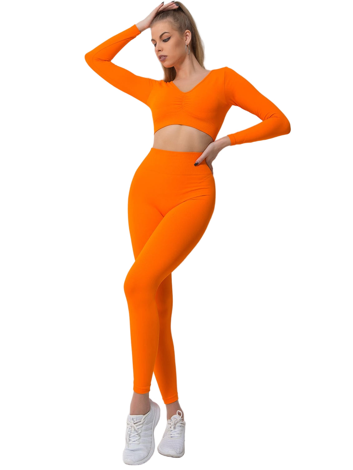 V-Neck Seamless Activewear Set (2-Piece)