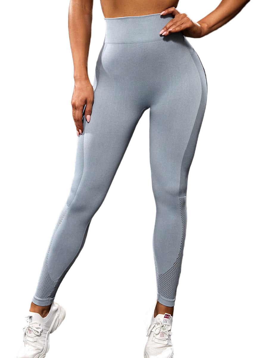Two-Tone Hollow Out Sport Leggings