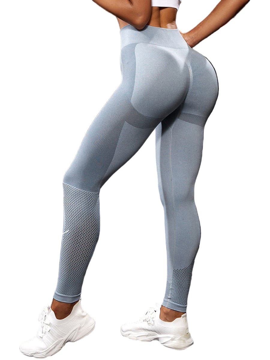 Two-Tone Hollow Out Sport Leggings