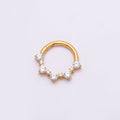Titanium 12mm Clear CZ Cluster Gradient Single Septum Nose Piercing Clicker | BJ-00023