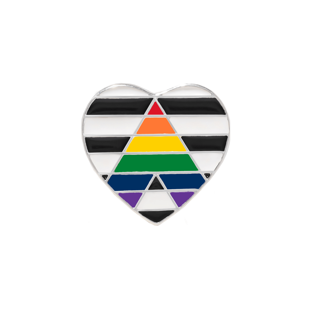 5/10/25/100 Straight Ally Flag Heart Pins