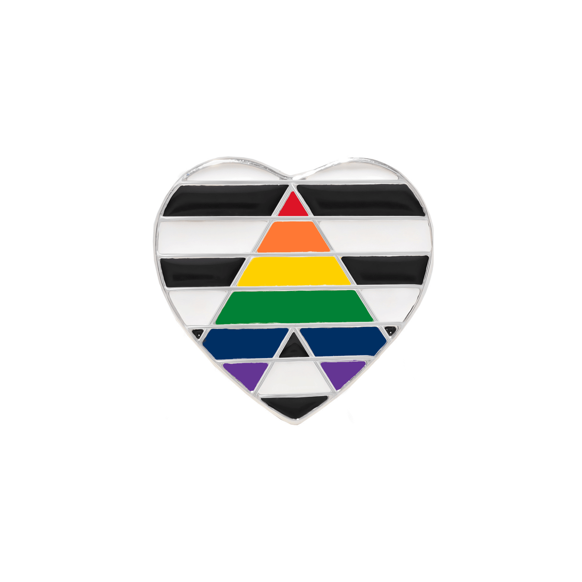 5/10/25/100 Straight Ally Flag Heart Pins