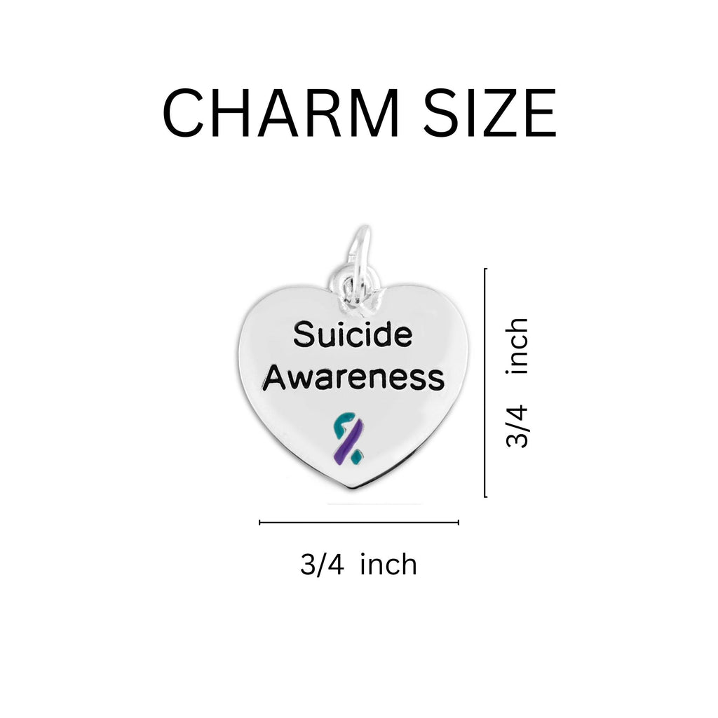 Suicide Awareness Heart Charm Retractable Bracelets