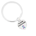 5/10/25/100 Bulk Suicide Awareness Heart Charm Split Style Key Chains