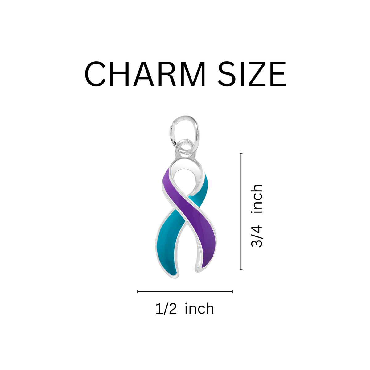 Teal & Purple Ribbon Awareness Retractable Bracelets