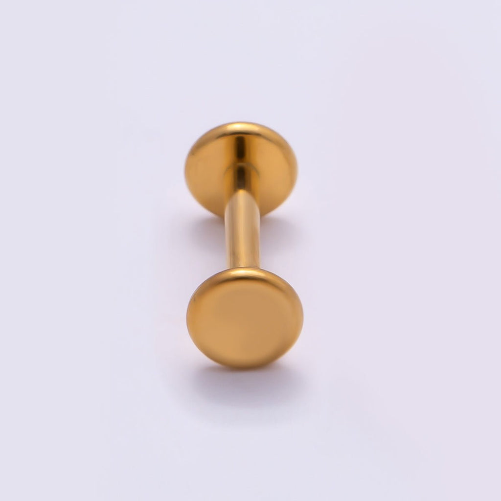 Titanium 4mm Minimalist Round Cartilage Piercing Flat Back Stud in Gold & Silver | BJ-00192 BJ-00193