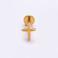 Titanium 6mm North Star Cartilage Piercing Flat Back Stud in Gold & Silver | BJ-00130 BJ-00131