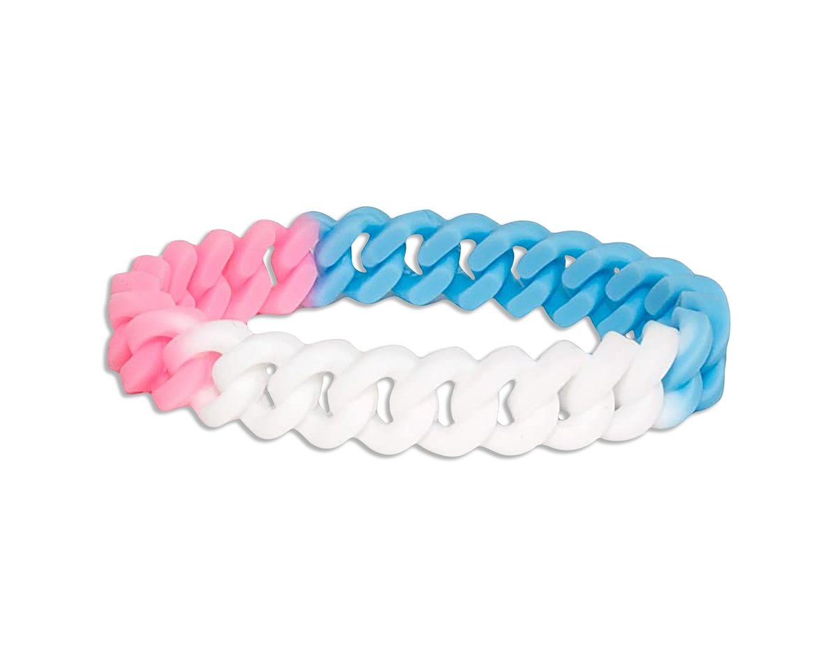 5/25/50/100 Bulk Transgender Chain Link Silicone Bracelets