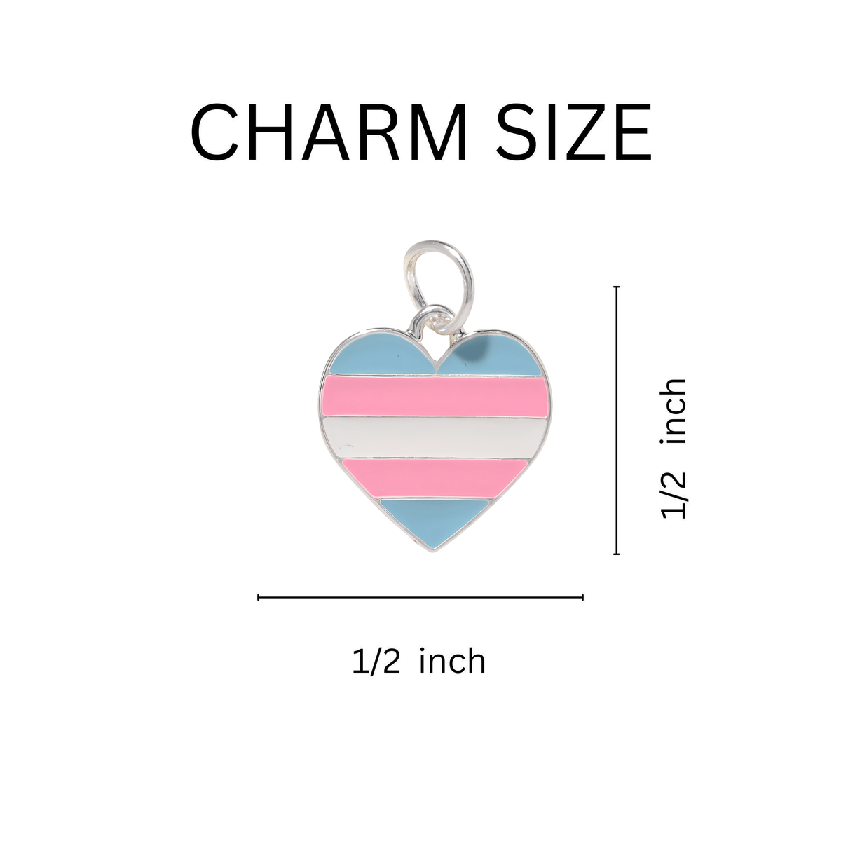 5/10/25/100 Bulk Transgender Heart Pride Charms