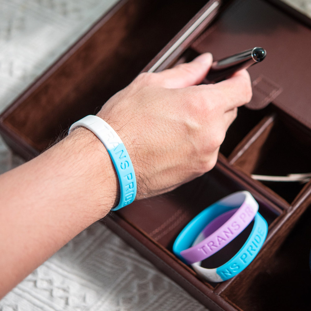 5/10/50/100 Transgender PRIDE Silicone Bracelets