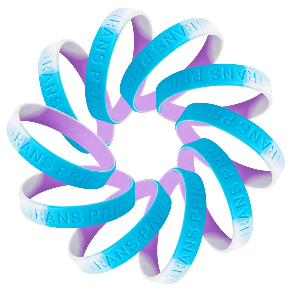 5/10/50/100 Transgender PRIDE Silicone Bracelets