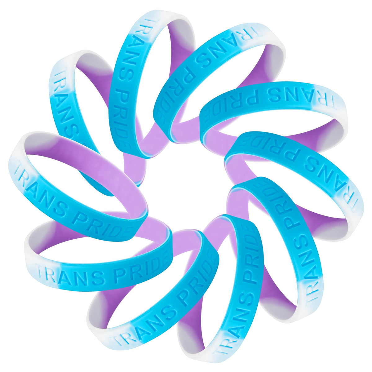5/10/50/100 Transgender PRIDE Silicone Bracelets