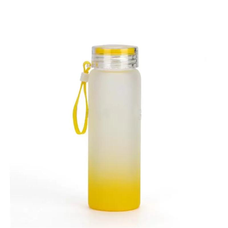 17oz Sublimation blank frosted glass Ombre gradient Tumblers Water Bottle