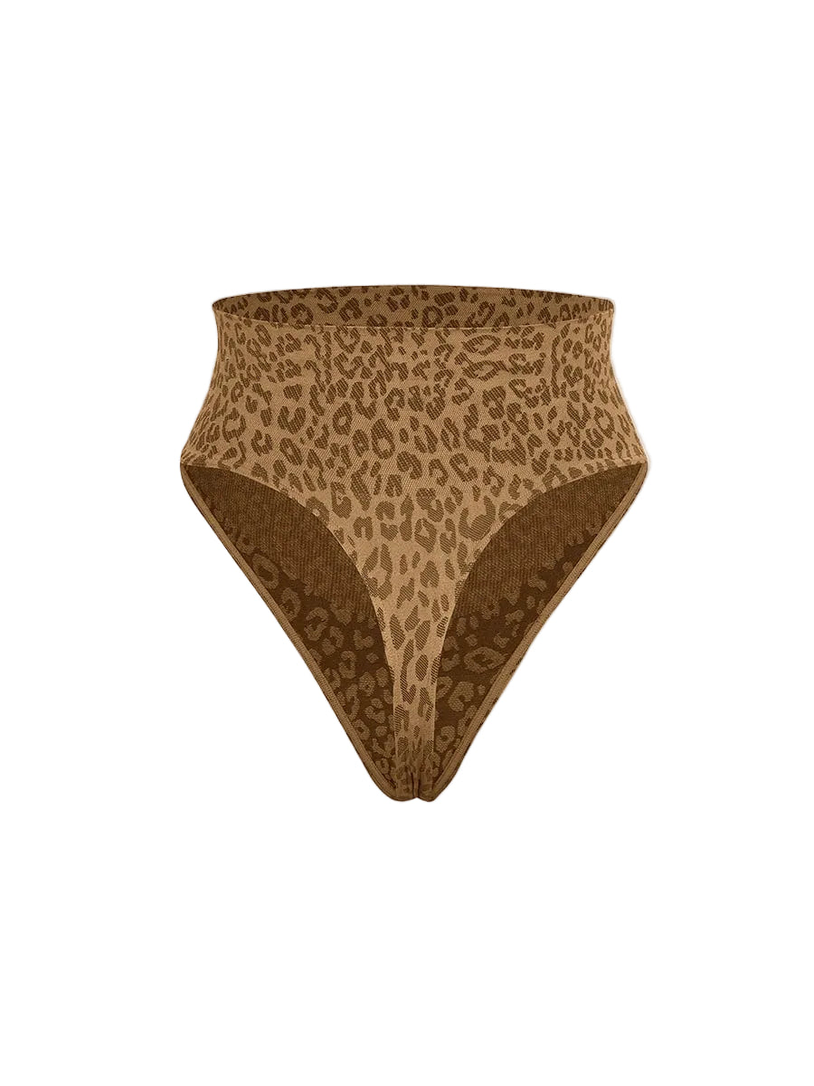 Leopard Print Seamless Control Briefs