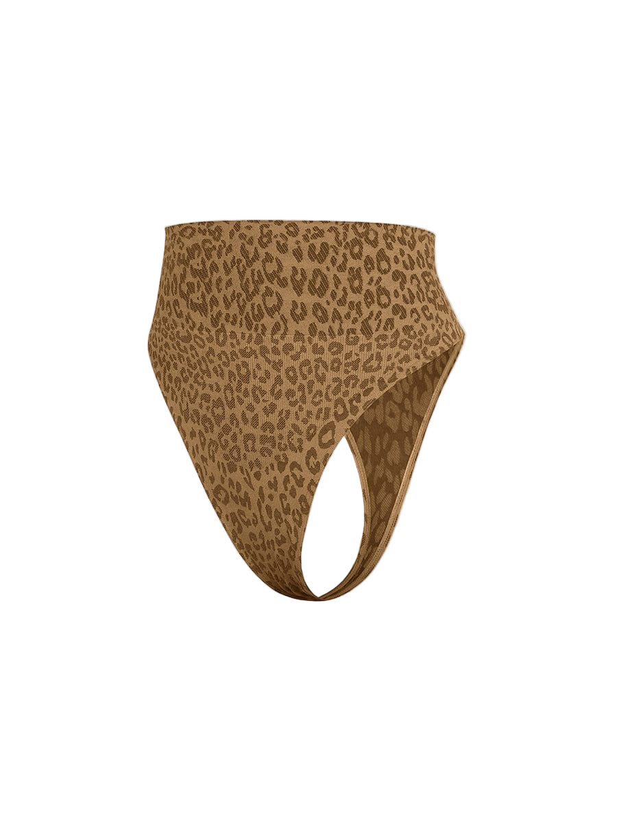 Leopard Print Seamless Control Briefs