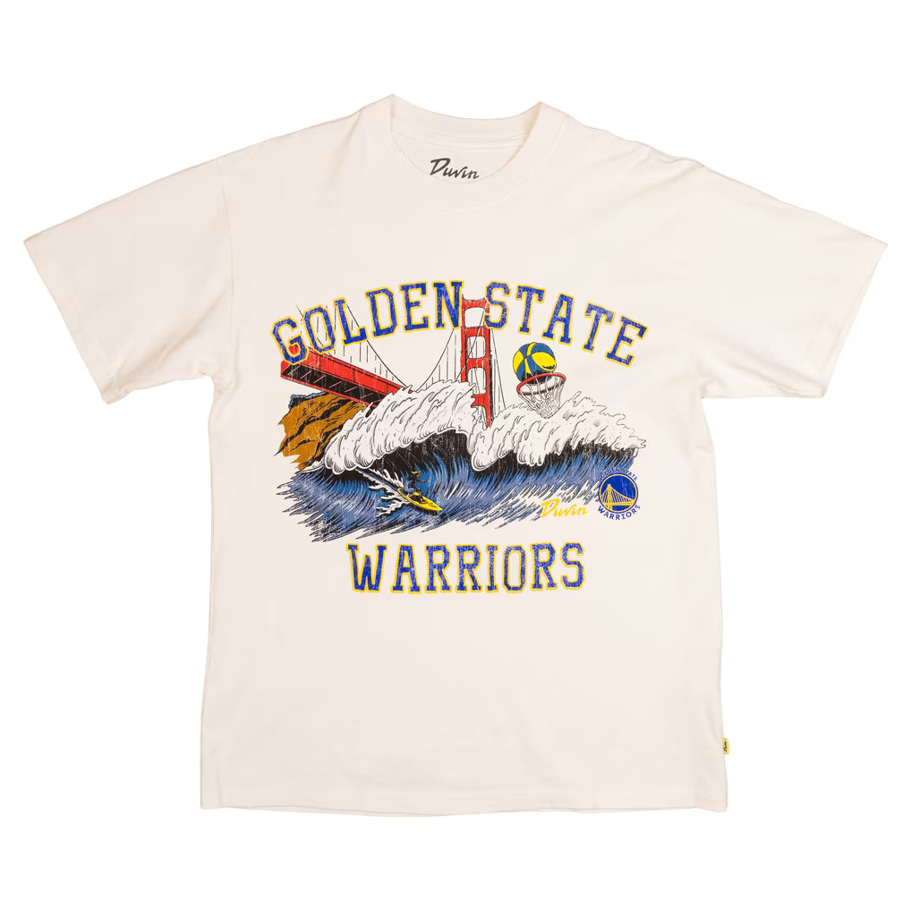 Unisex Duvin Designs Co. Cream Golden State Warriors League Of Leisure T-Shirt