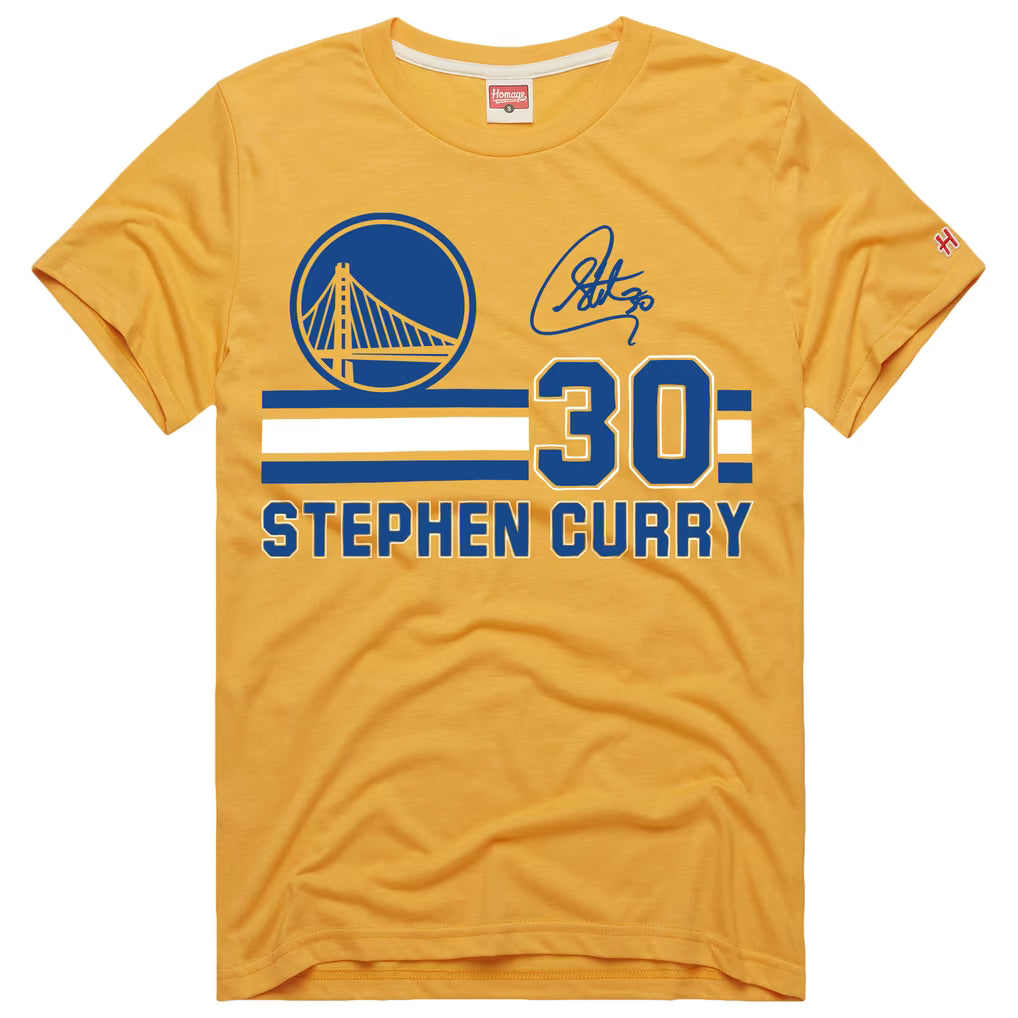 Unisex Homage Stephen Curry Gold Golden State Warriors Jersey Remix Tri-Blend T-Shirt