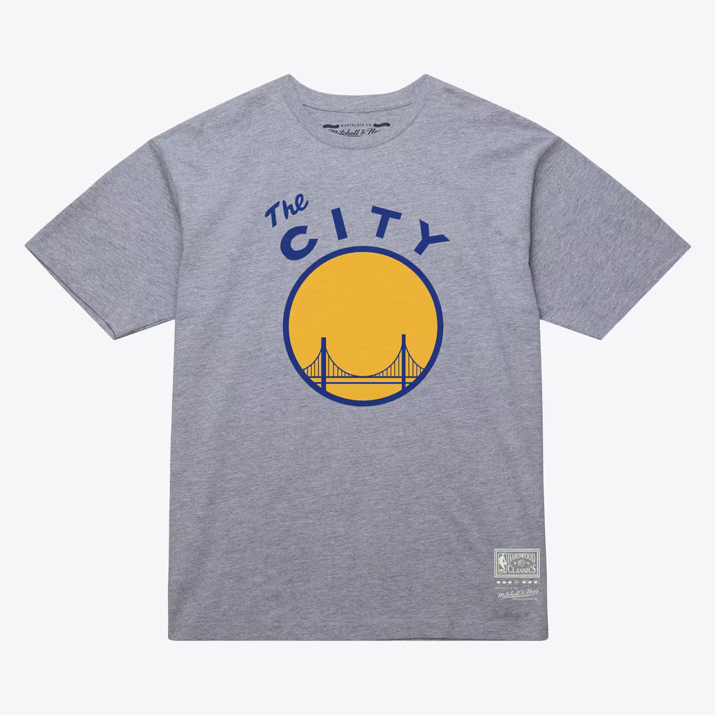 Unisex Mitchell & Ness Royal Golden State Warriors Hardwood Classics Arch T-Shirt