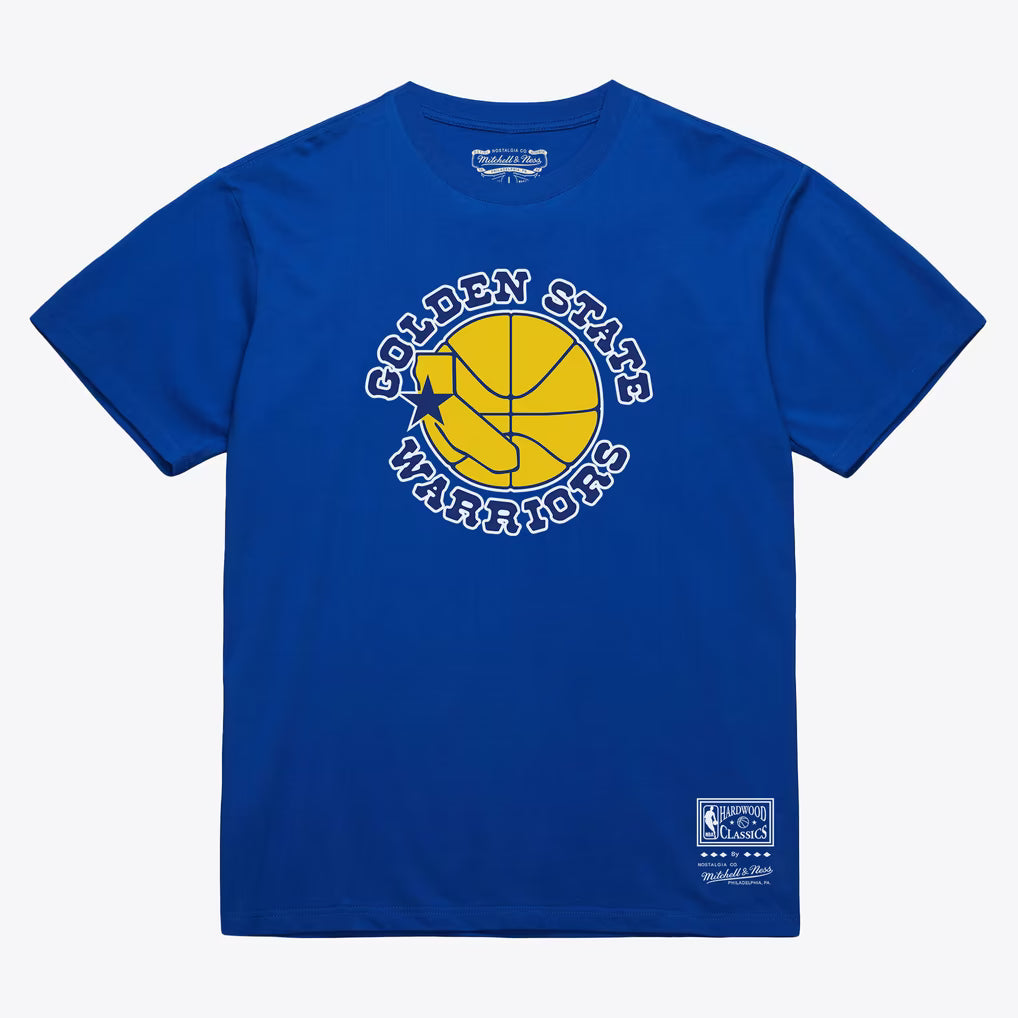 Unisex Mitchell & Ness Royal Golden State Warriors Hardwood Classics Arch T-Shirt
