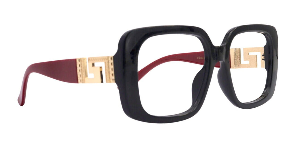 Verona, Oversized Reading Glasses, Red with black , Large Frame, High End Readers, Bifocal,  Reading Sunglasses, Trendy Style,  NY Fifth Avenue