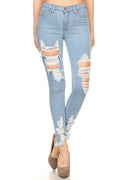 {{P1213}}  Distressed Bottom Skinny Jeans {3 Colors Available}