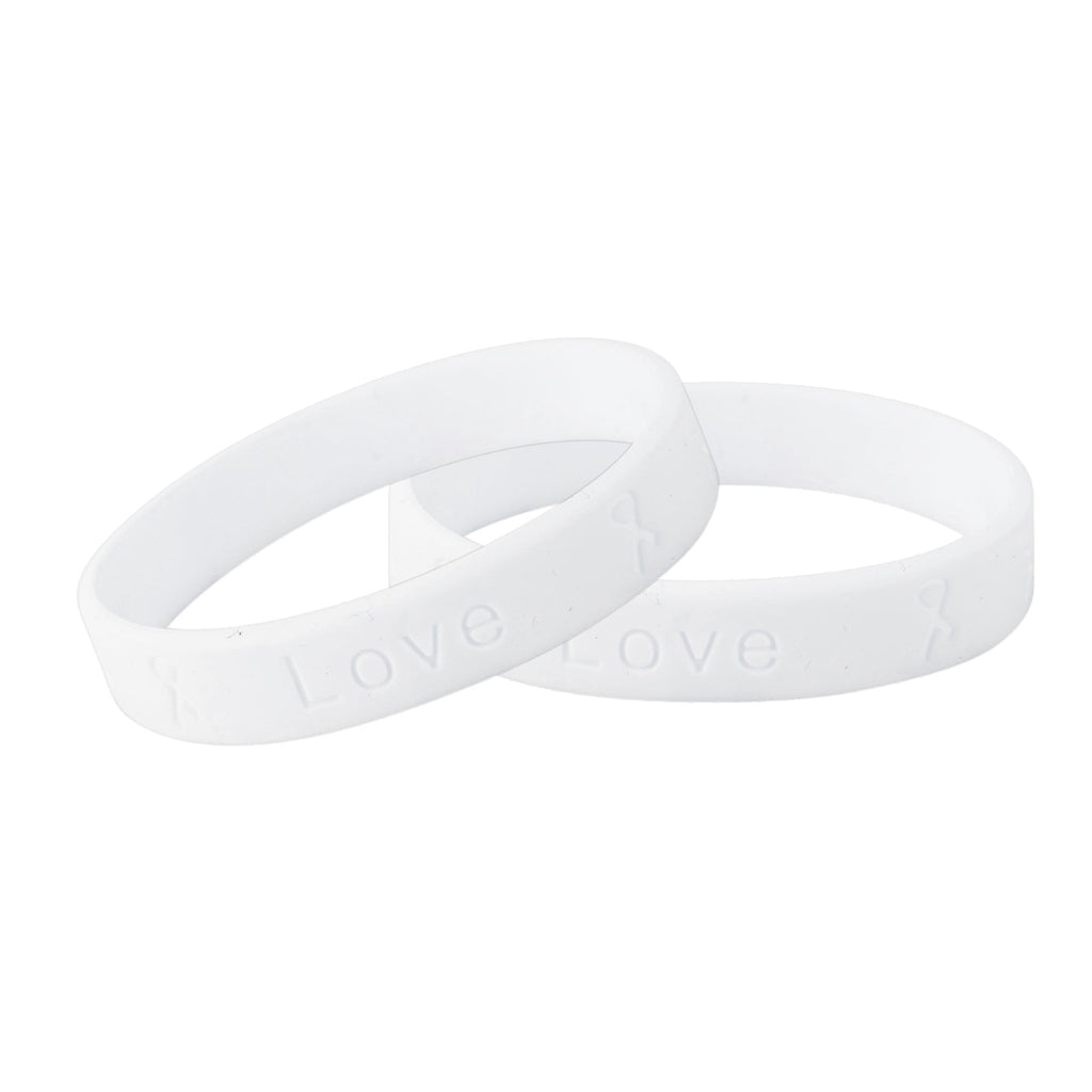 5/10/50/100 White Silicone Bracelets