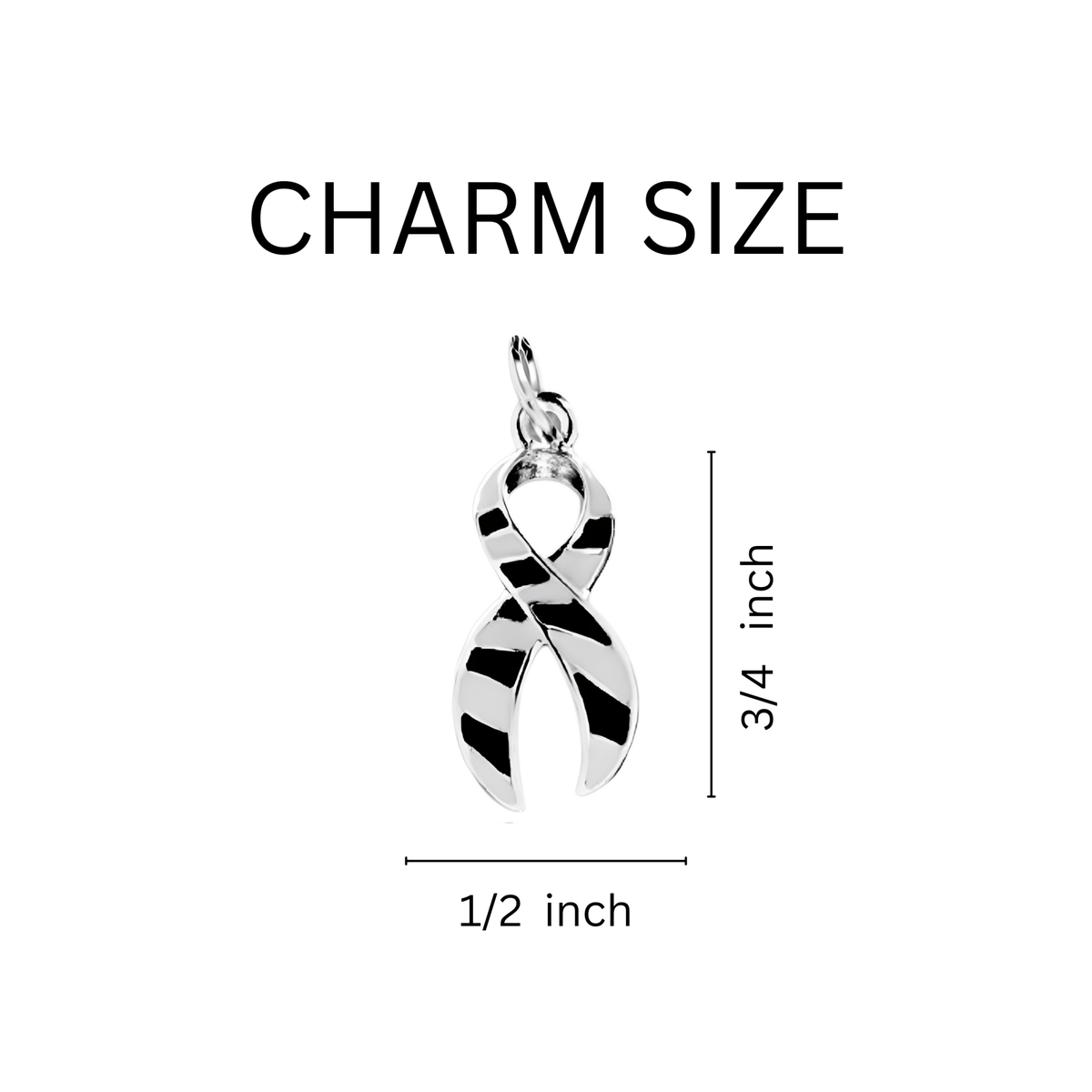 Zebra Print Ribbon Awareness Charm Retractable Bracelets