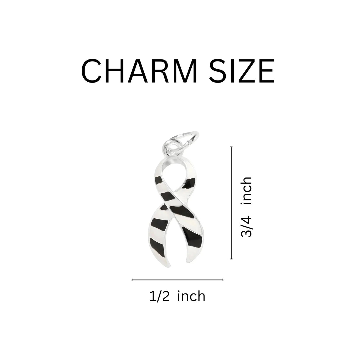 Zebra Print Ribbon Charm Partial Beaded Bracelets
